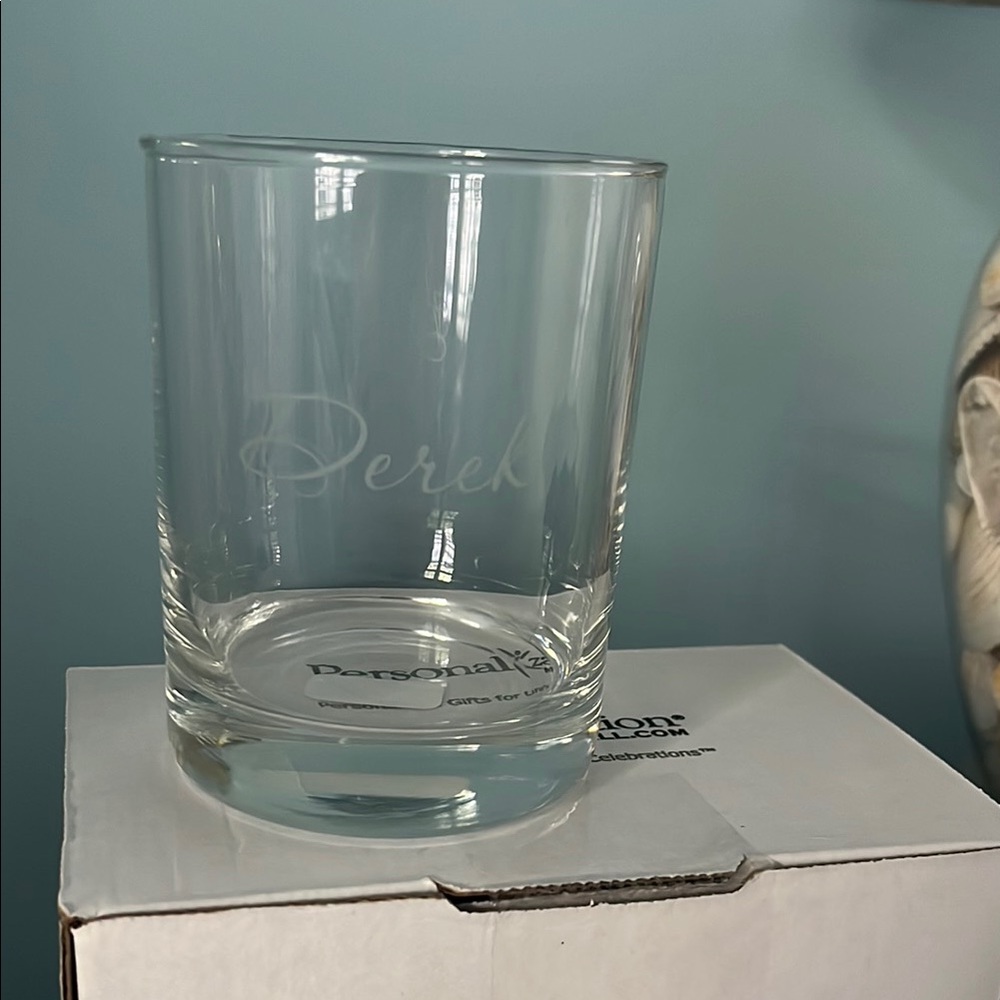 NWT Personalized whiskey glass DEREK